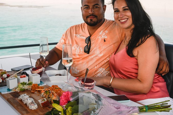 Private Sunset Dinner on the Water - The food: charcuterie, sushi, and champagne