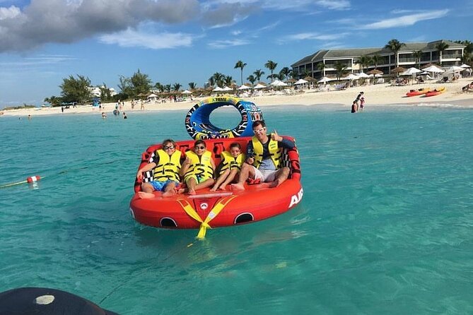 Tubing on grace bay beach Turks and caicos islands - Getting set for the 15-minute ride